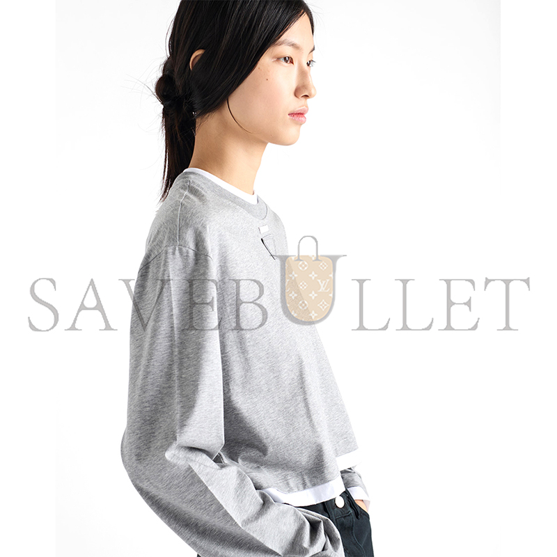 Pra*a long-sleeved cotton jersey t-shirt 34668